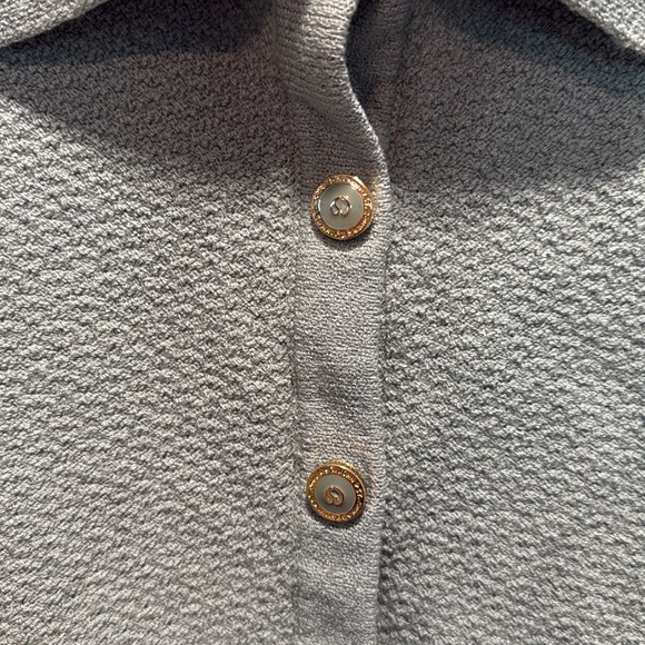 St. John Woman's 14 Santana Knit 100% Wool Cardigan Sweater Button Up Sage Green - Picture 3 of 5